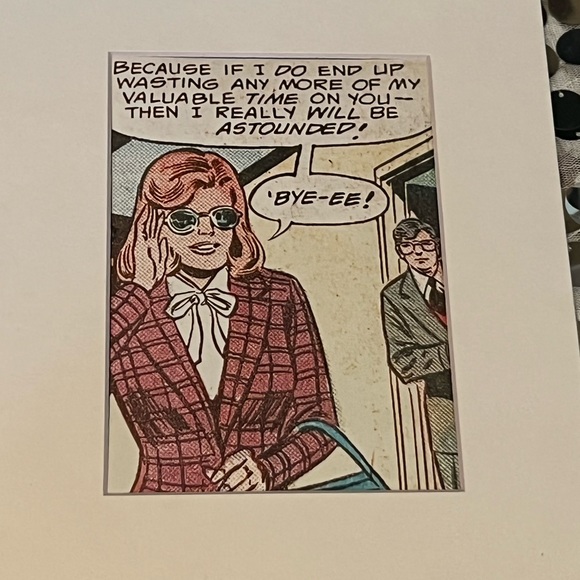 Wasting valuable time byeee comic Art matted pop see ya lady - Picture 3 of 4